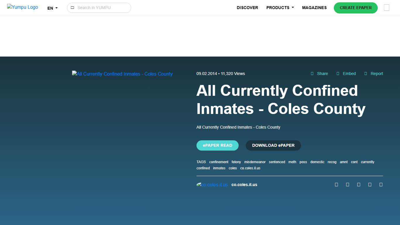 All Currently Confined Inmates - Coles County